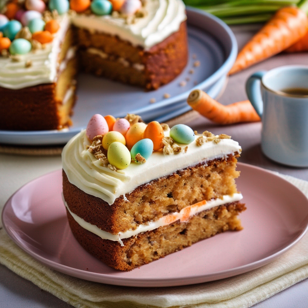 Carrot cake with easter eggs