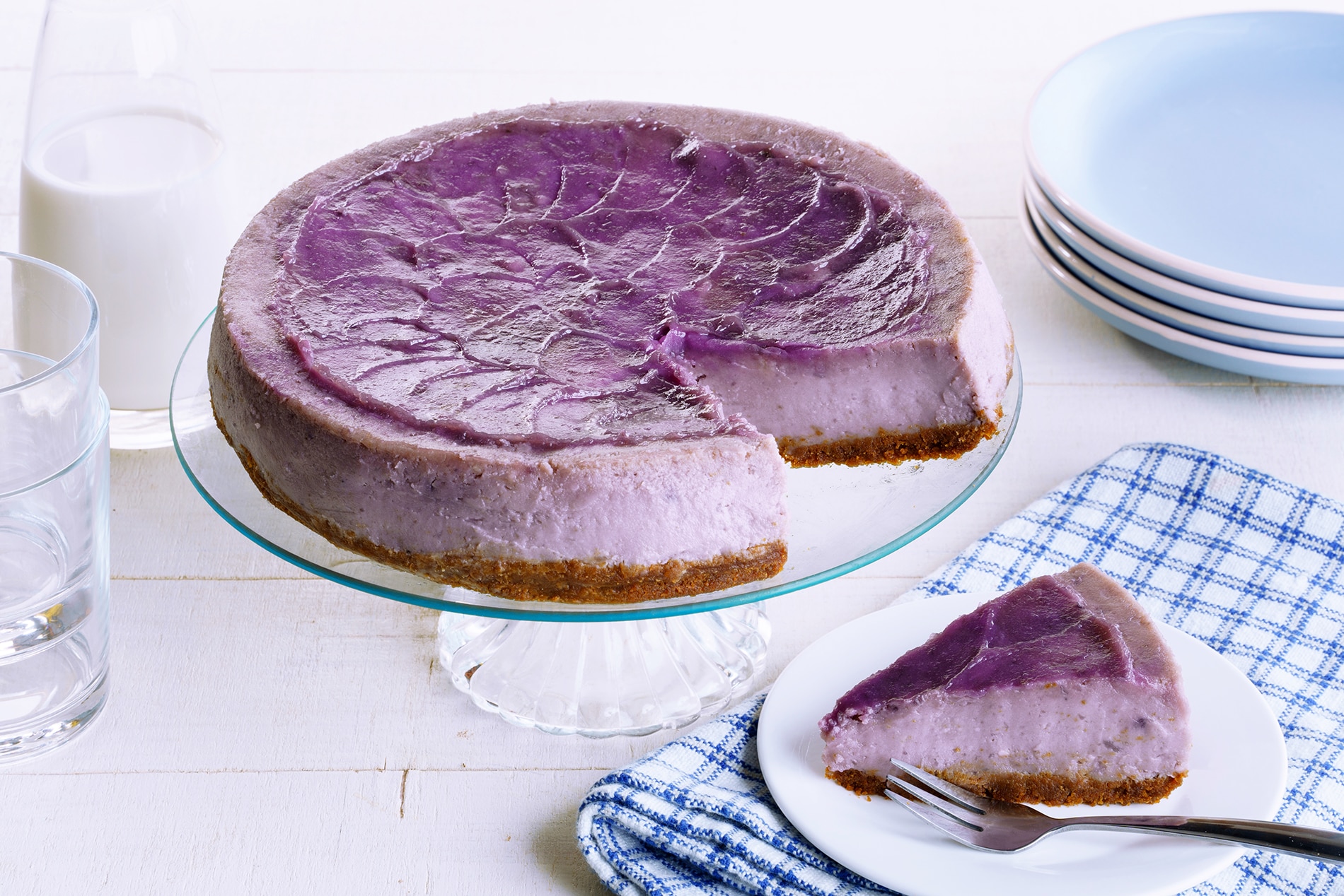 Creamy Ube Cheesecake