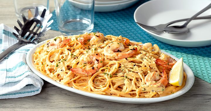 Salted Egg Shrimp Pasta