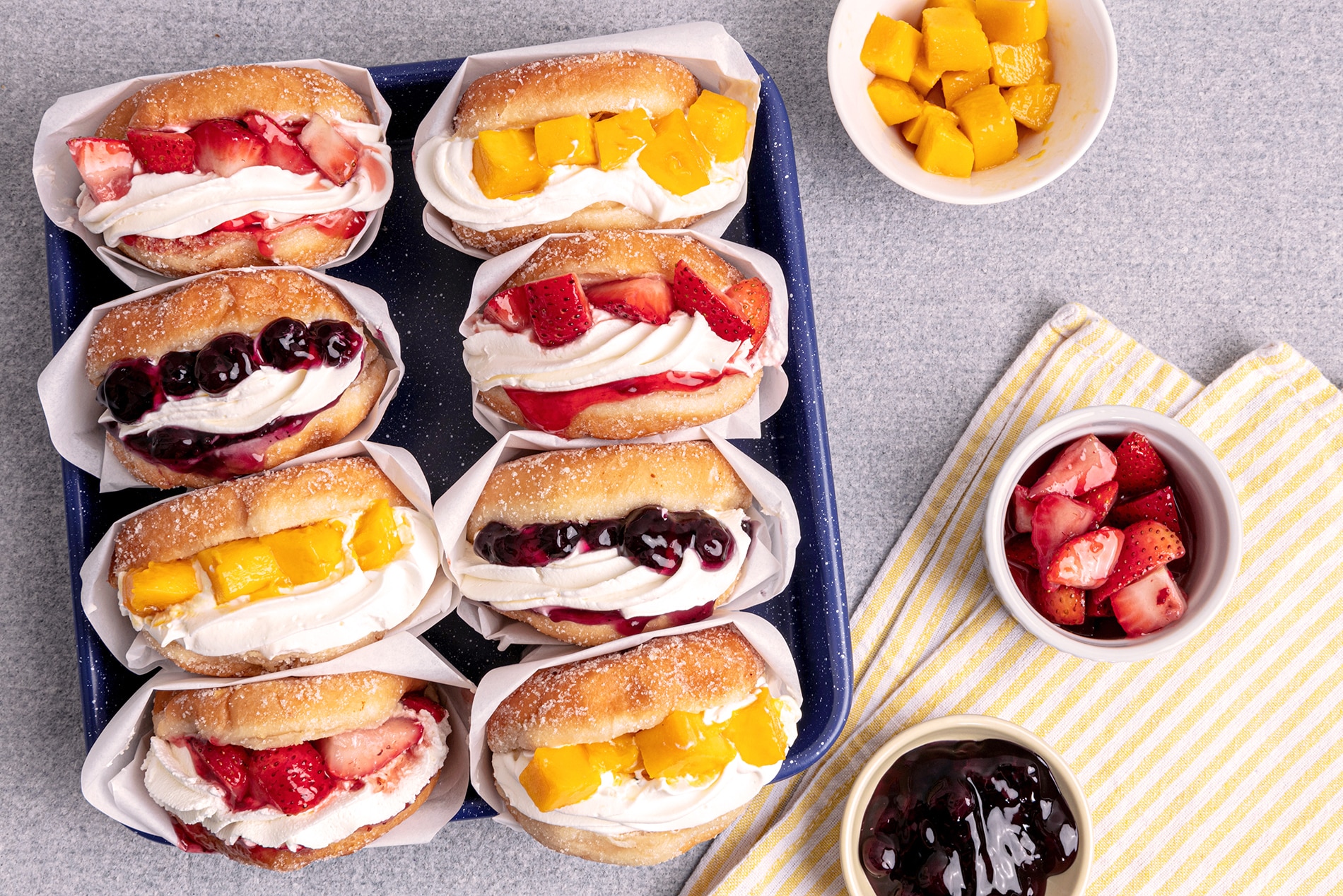 Fruit and Cream-filled Doughnuts