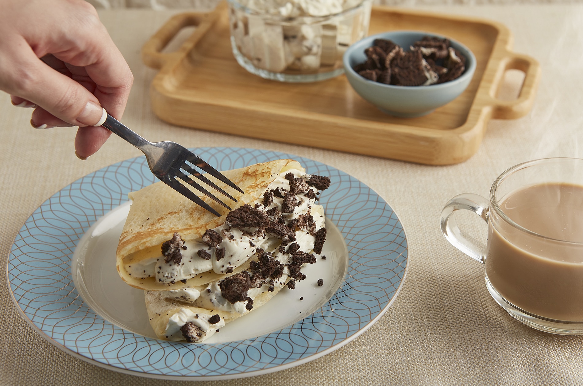 Creamy Oreo Crepes